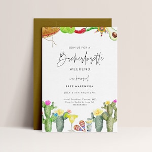 Fiesta Bachelorette Invitation - Fiesta Invitation Hens, Fiesta Bridal Shower, Fiesta Bachelorette Decor, Mexico, Editable Instant Download