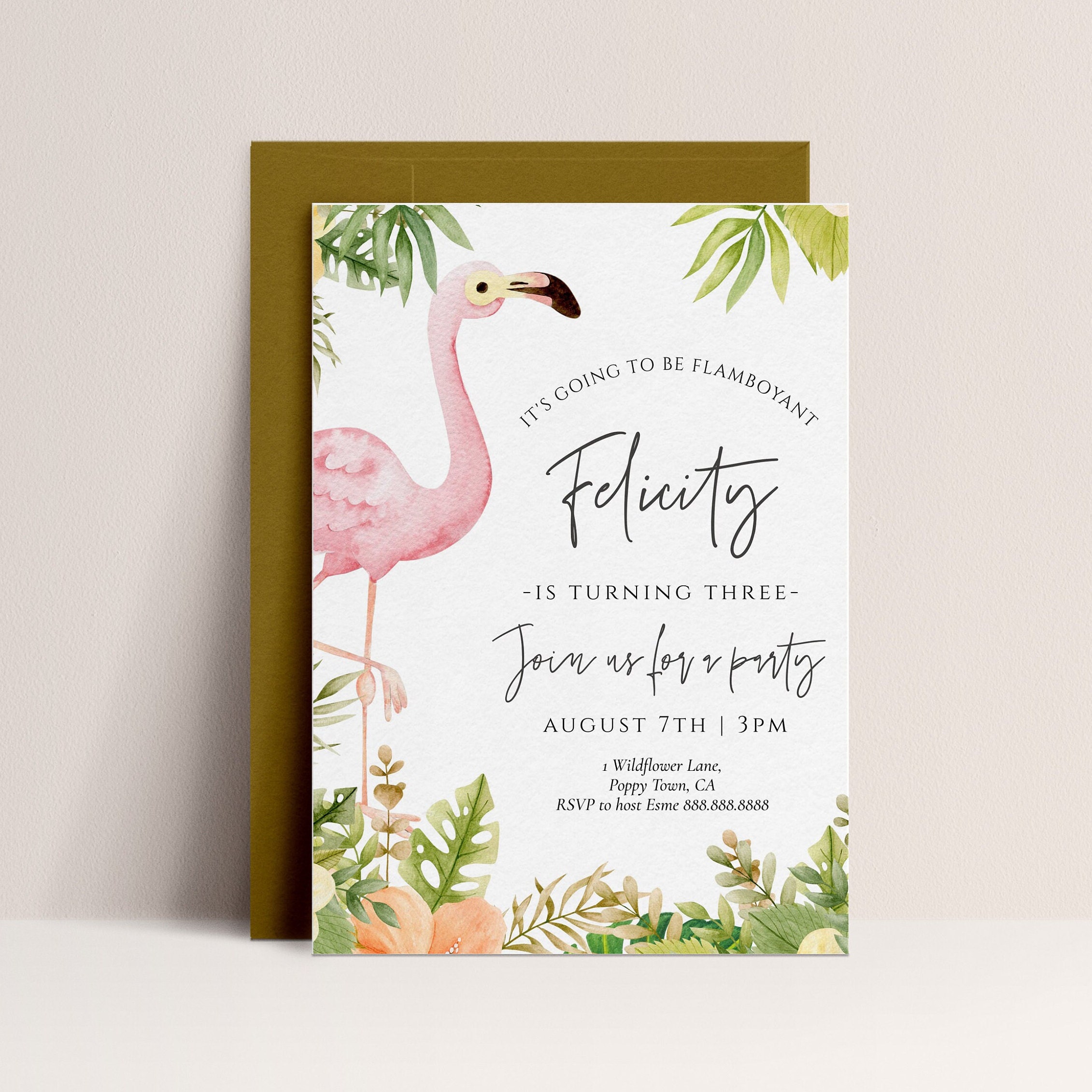 Flamingo Birthday Invitation Pool Invitation Flamingo Theme Party Template Tropical Theme Girls Birthday Swim Beach Editable