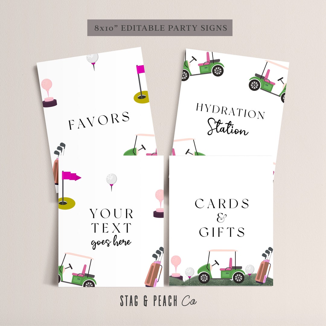 Golf Birthday Signs Girl Golf Party Signs, Golf Birthday Party