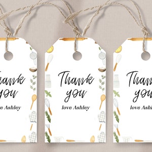 Cooking Birthday Favor Tags - Chef Birthday Decorations, Kitchen Theme, Baking Decor, Baking Party Favor Tags, Editable Instant Download
