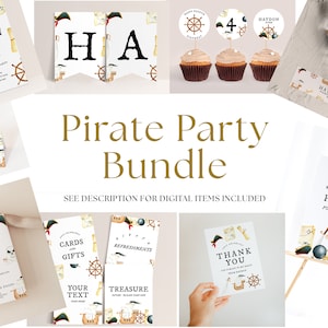 Pirate Birthday Decor Bundle - Pirate Birthday Decorations, Pirate Birthday Printables, Pirate Birthday Banner, Editable Instant Download