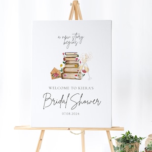 Book Theme Bridal Shower Welcome Sign-Library Bridal Shower Decor, Book theme Wedding, Book Welcome Sign,Book Theme Banner Editable Download