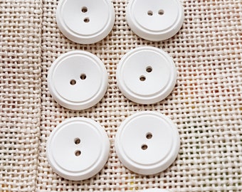 Retro / Vintage small 10 ivory white plastic buttons