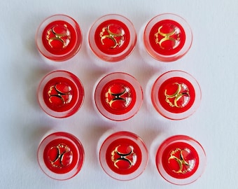Retro/Vintage, 6 botones de plástico duro, en perfecto estado.