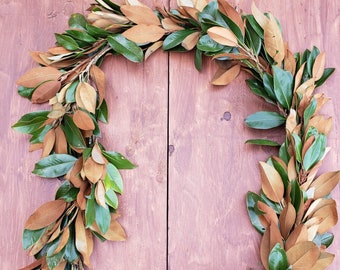 FRESH MAGNOLIA GARLAND -- FedEx Overnight Shipping Included