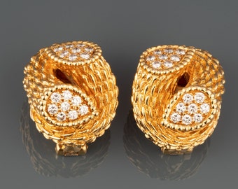 Gold and Diamonds Vintage Boucheron Clip Earrings