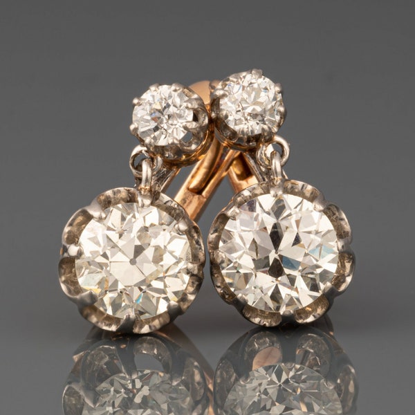 2.70 Carats Diamonds Belle Epoque Earrings