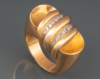 Gold and Diamonds French Retro ring