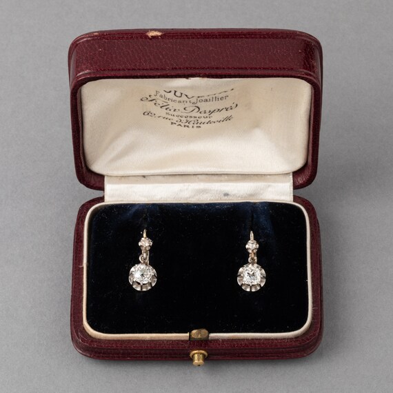 Antique Belle Epoque Diamonds Earrings by Rouvenat