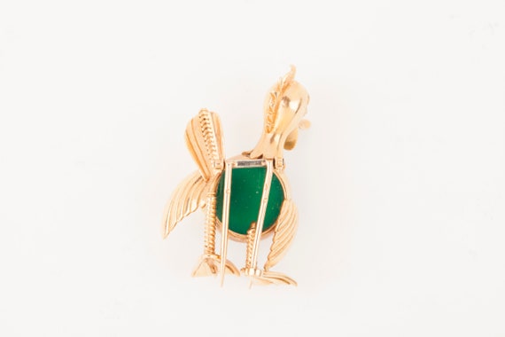 French Gold and Agate French Bird Brooch - image 3