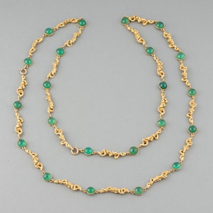 Vintage Gold And Chrysoprase Necklace