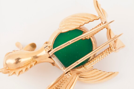 French Gold and Agate French Bird Brooch - image 7