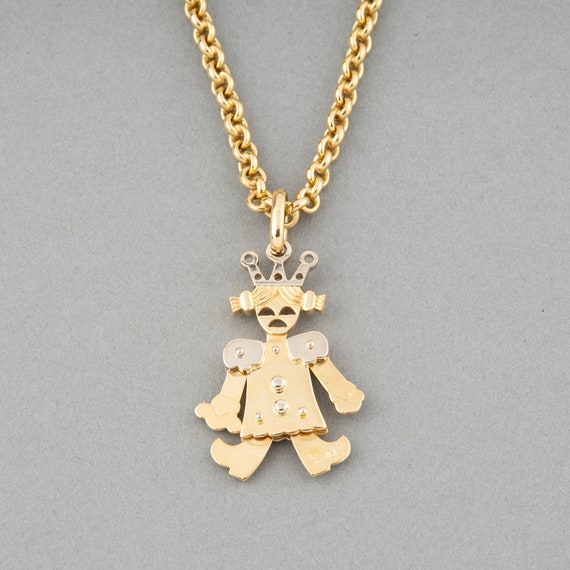 Pendentif Chaussure Plaqué Or Vintage Avec Chainette - Très Bon état Occasion