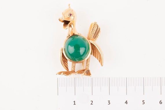 French Gold and Agate French Bird Brooch - image 9