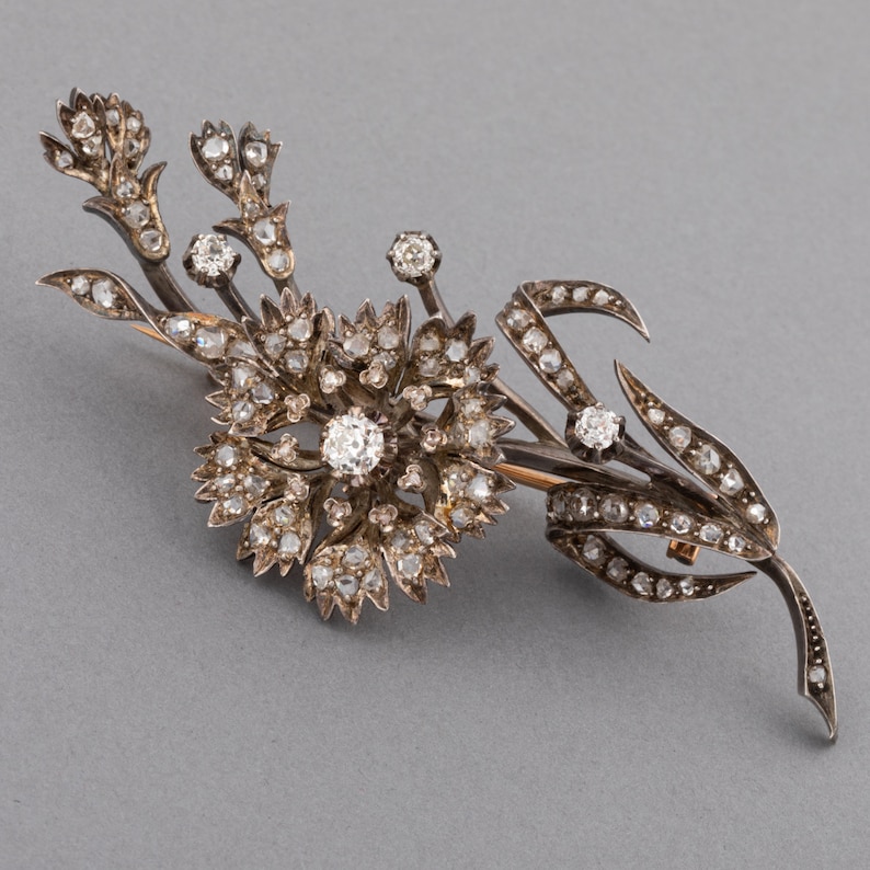 Broche Vintage Chat Trembleuse Années 1950 - Émail Et Strass Vert - Bijou De Collection