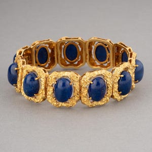 Gold and Lapis Vintage Bracelet
