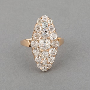 3 Carats Diamonds Antique Marquise Ring