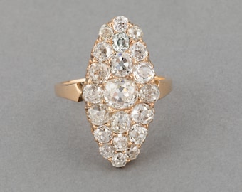 3 Carats Diamonds Antique Marquise Ring