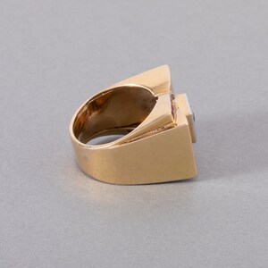 French Gold and Diamonds Tank Ring image 3