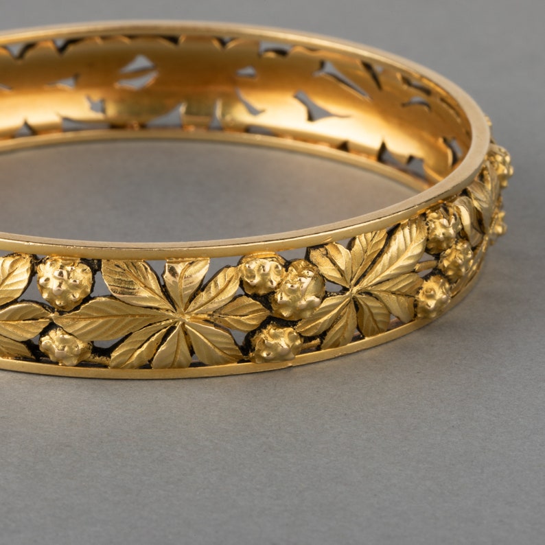 French Antique Gold Bangle Bracelet Etsy