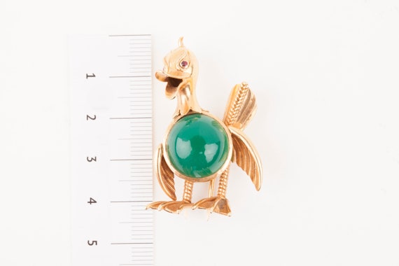 French Gold and Agate French Bird Brooch - image 8