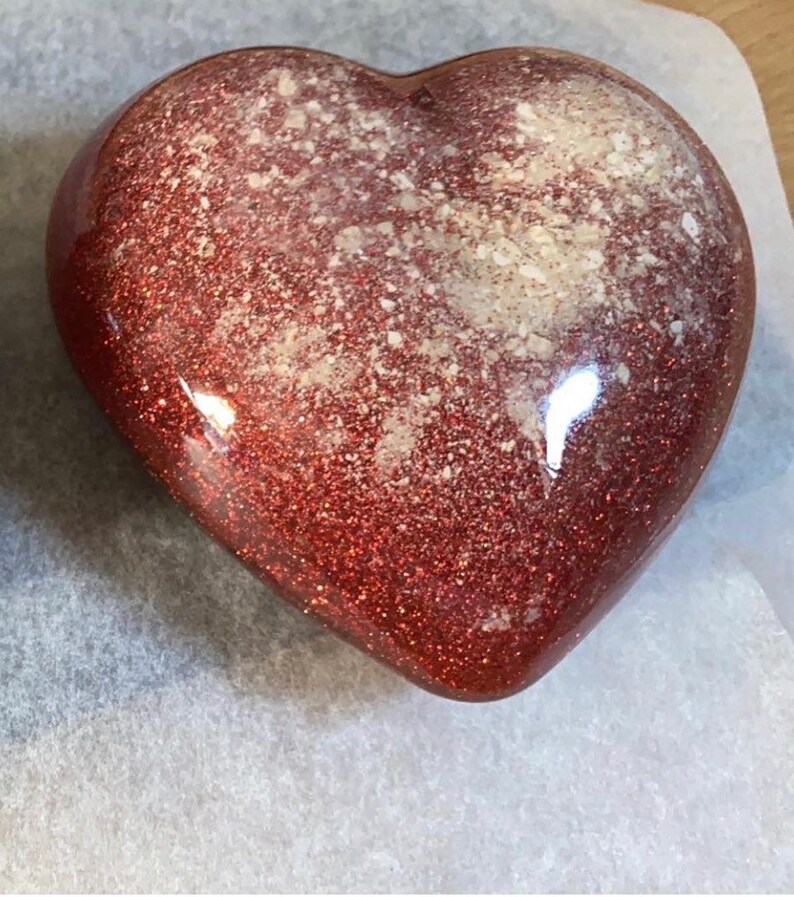 Ashes heart paperweight Etsy