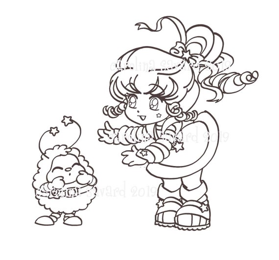 rainbow brite clipart and clear stamp etsy