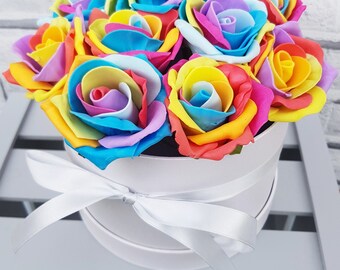 Rainbow Roses Etsy