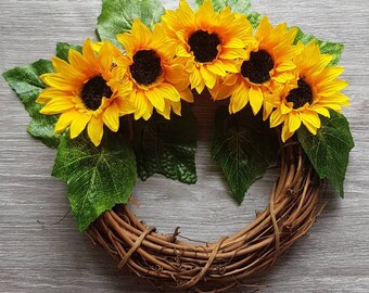 Sunflower Wreath For Front Door I Farmhouse Wreath I Country Rustic Door Wreath IWreath For Door I Sunflower Wreath