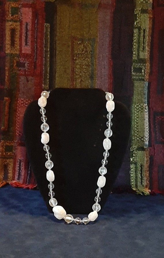 Clear Acrylic Beaded Multi Strand Chunky Statement Necklace