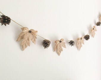Maple Leaf Burlap Fall Banner FREE SHIPPING