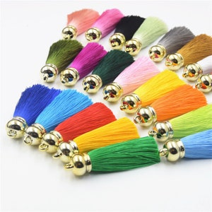 5Pcs/Pack Artificial Ice Silk Tassels with Admiralty Head Creative Pendant Mobile Key Ring Tassel Clothing Handmade Accessories