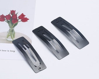 Pinzas rectangulares para el cabello, de aleación plateada, para hacer tú mismo.