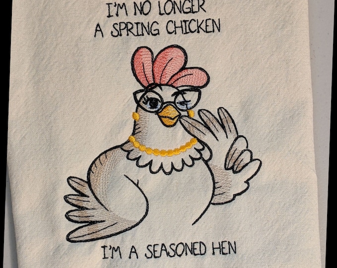 Chicken Tea Towel, AZ of Chickens Tea Towel, Illustrated Tea Towel