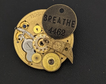 Steampunk Brooch-with real watch parts-TOP23-Each is one of a kind!