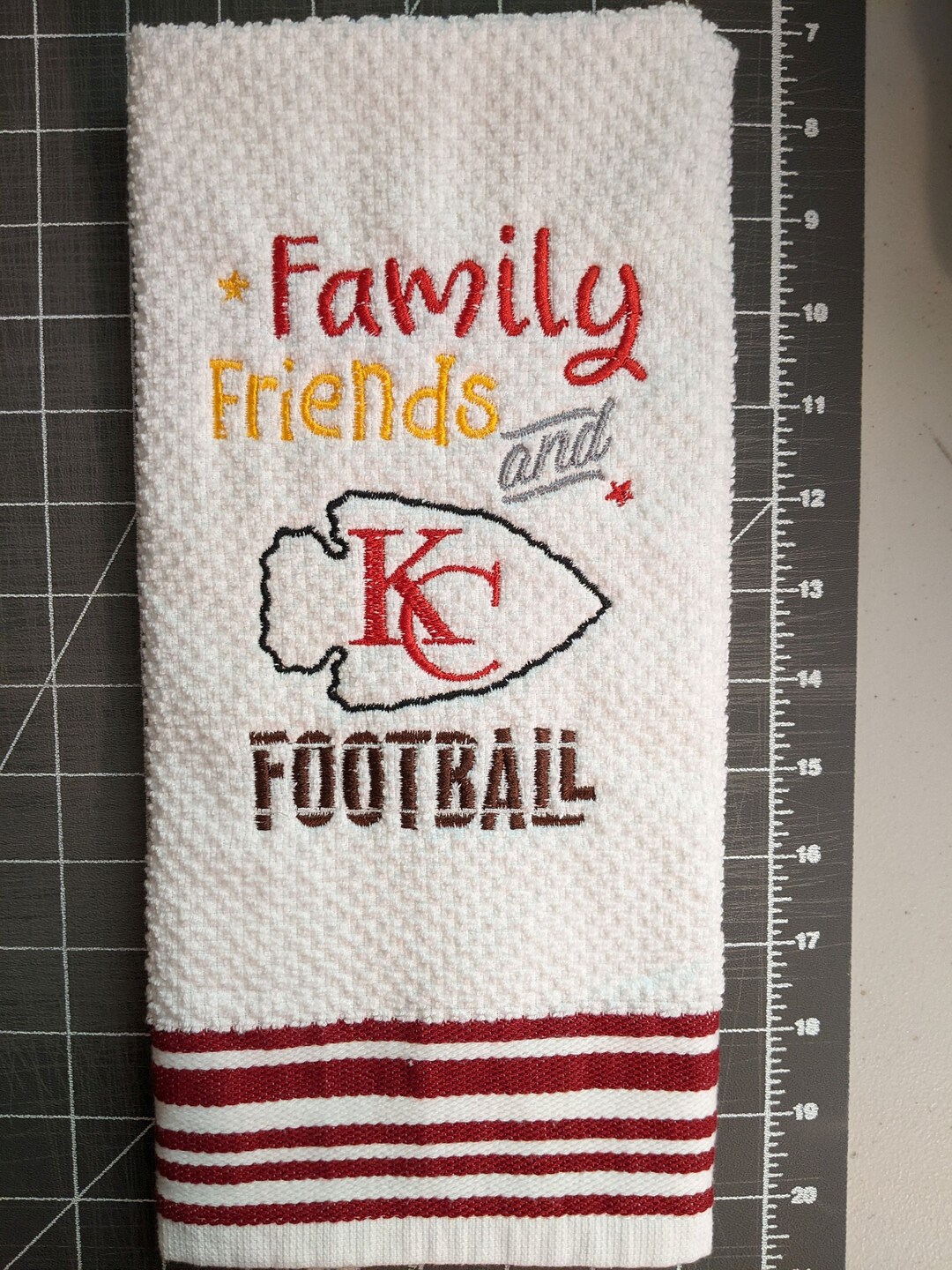 Embroidered Family Friends KC Football Hand Towel Etsy