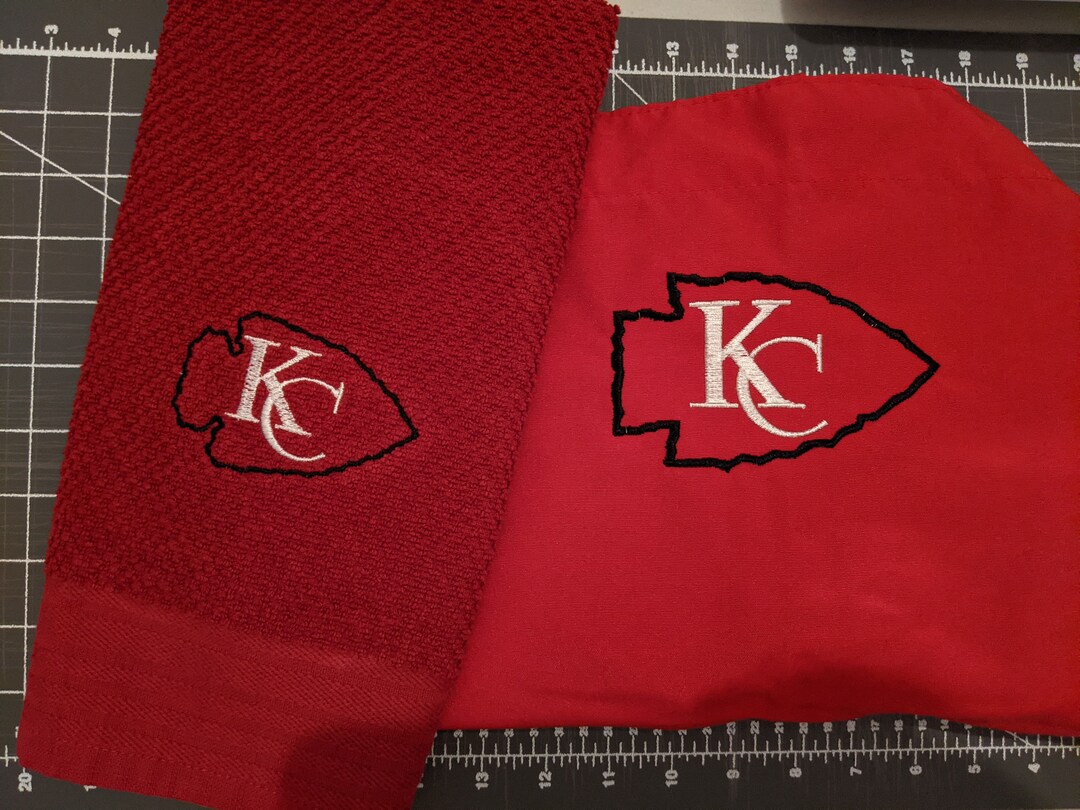 Embroidered Kansas City Chiefs Towel & Apron Set-red With - Etsy