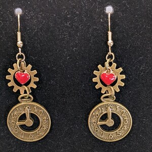 Steampunk Gear Earrings-Each pair unique! Item-EAR8