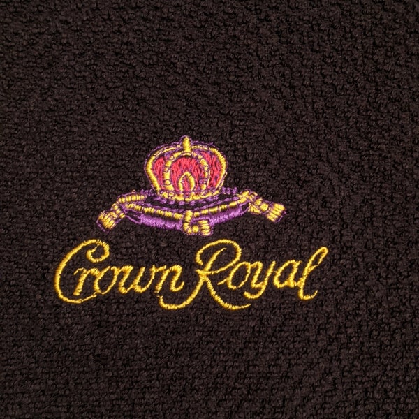 Embroidered Crown Royal Kitchen Towel-black with CR logo