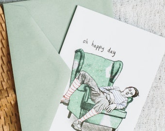 Oh Happy Day, lazy chair, chill day, congratulations, birthday card, graduation card set, corona card