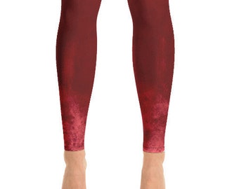 Red yoga leggings, yoga pants, sprint gifts for her, sports gear, leisure wear, meditation outfit gym