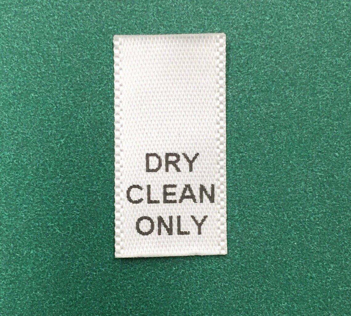 100 Pcs of DRY CLEAN ONLY Printed White Satin Care Label - Etsy