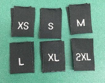 500 pièces de vous Pick and Choose de haute qualité noir tissé taille onglet « XS-XXL »