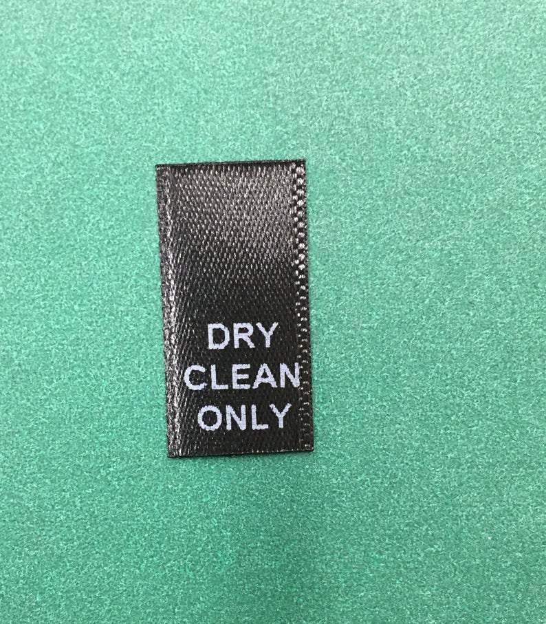 100 Pcs of DRY CLEAN ONLY Printed Black Satin Care Label Etsy