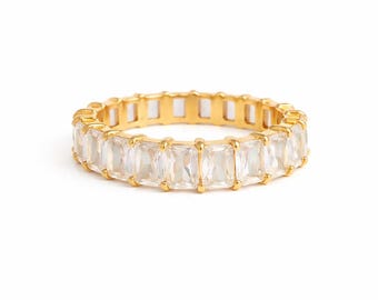 Baby Baguette Eternity Ring Gold