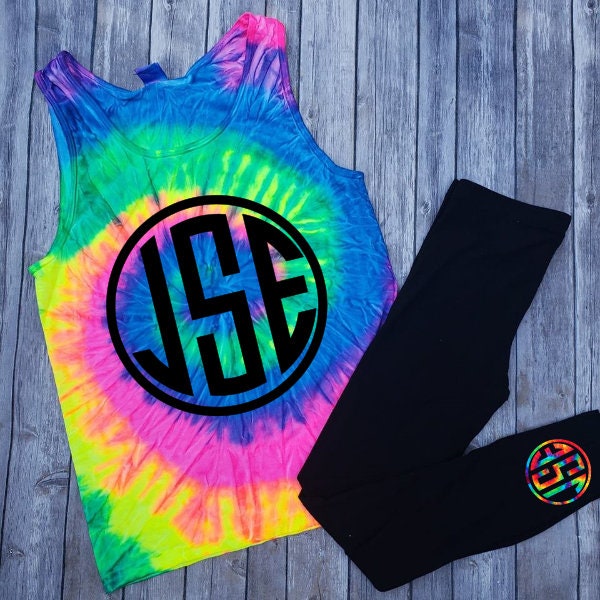 Tie Dye Monogram Tank Top , Custom Tank Top , Beach Bachelorette, Hippie Bachelorette, Tie-dye Tank, Monogram Tank Top, Getting Ready Outfit