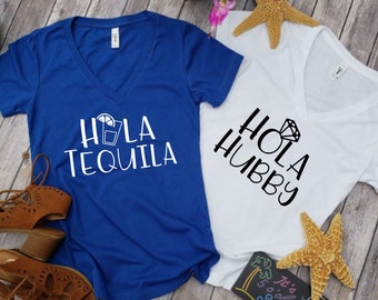 Bachelorette Party Shirts Cinco De Mayo , Hola Tequila , Hola Hubby , Final Fiesta , Tequila Drinking Shirts , Girls Mexico Trip , Dunk Tees