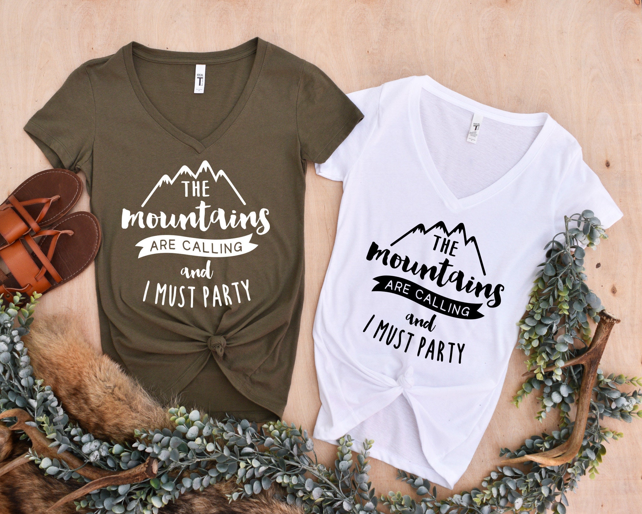 Cabin Bachelorette Party V-neck Shirt 