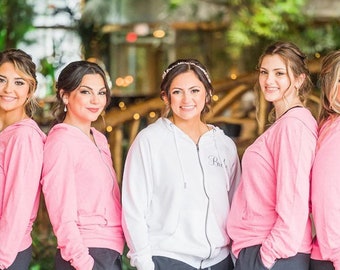 Wedding Party Monograms | Getting Ready | Tri-Blend Monogram Full Zip Lightweight hoodies | Custom Monogram Leggings | Personalized Outfits