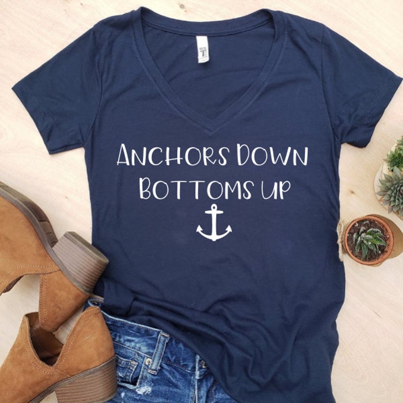 Nautical Bachelorette Party Shirts Anchors Down Bottoms Up | Etsy